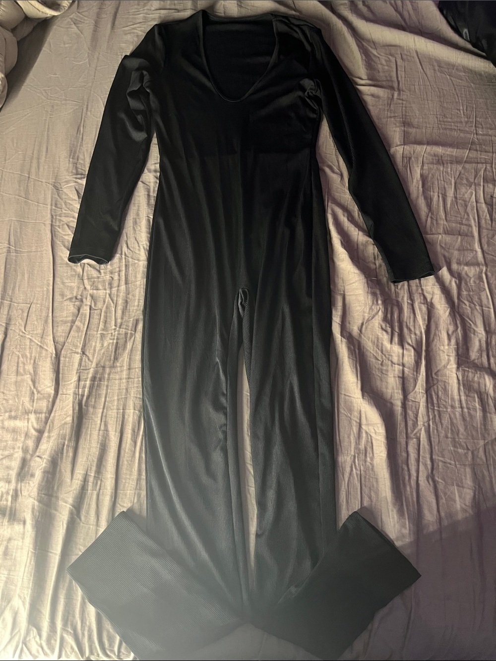 Black Women's Long-Sleeve One-Piece Bodysuit